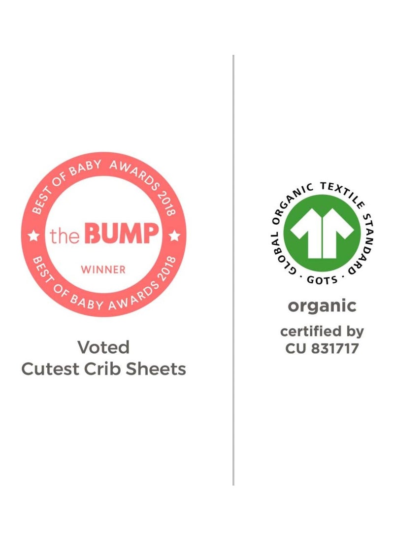 Organic Cotton Crib Sheet For Standard Crib And Toddler Mattresses, Cloud white