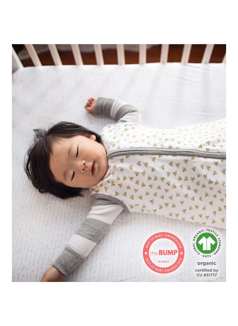 Organic Cotton Crib Sheet For Standard Crib And Toddler Mattresses, Cloud white
