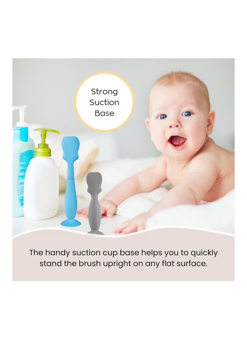 4 Pack Baby Diaper Cream Brush, Newborn, 2 X Large Size, 2 X Small Size (2 X Gray, 2 X White)