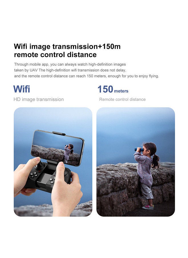 Remote Control Mini Drone with Dual Camera 6K Foldable  Headless Drone with Obstacle Avoidance Function Optical Flow Positioning Gesture Photography with Storage Bag 2 Battery