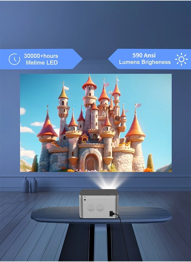 Projector 590 ANSI Android 11 Projector 4K 1920*1080P Wifi6 Allwinner H713 32G Voice Control BT5.0 Home Cinema Projetor