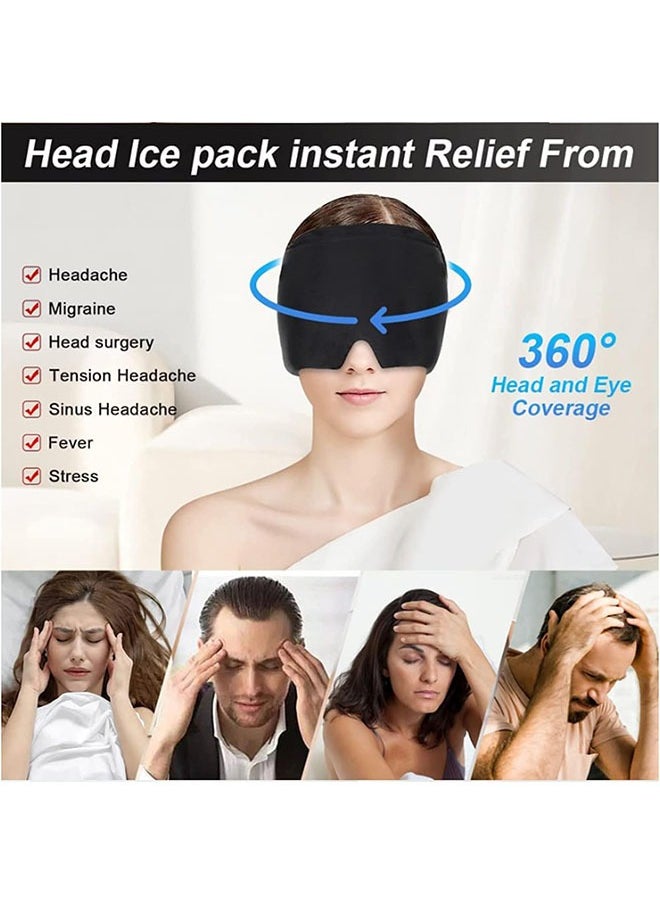 Migraine Relief Cap, Gel Cold Headache Ice Cap,Stress Relief,Reusable Cold/Hot Therapy Stretchable Compress Hood