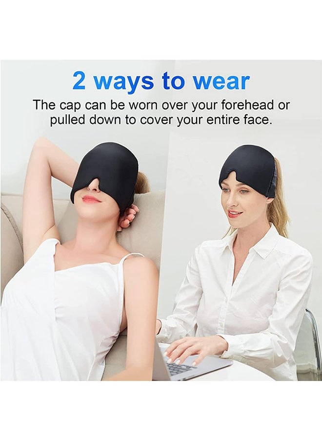 Migraine Relief Cap, Gel Cold Headache Ice Cap,Stress Relief,Reusable Cold/Hot Therapy Stretchable Compress Hood