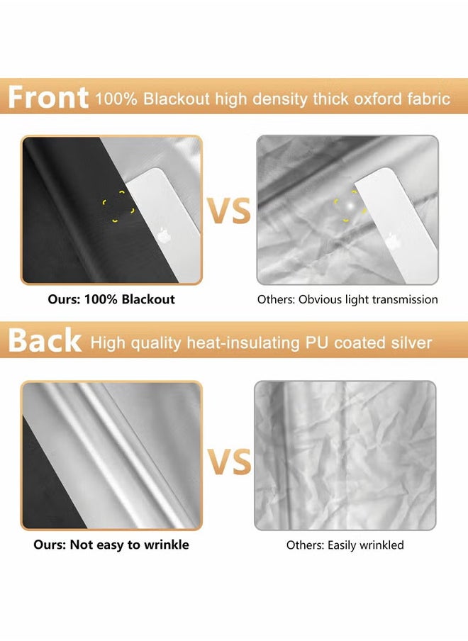 Blackout Blind Portable Blackout Shades Window Stick On Window No Drill Material Curtains 100% Blackout Material Temporary Blinds for Baby Nursery, Bedroom, Dorm Room, Office or Travel Use 100x145cm