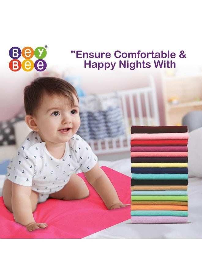 Beybee Waterproof Quick Dry Sheet For Baby|Anti-Piling Fleece Extra Absorbent Washable Matress Protector| Baby Bed Protector Sheet For Toddler, (Medium Pack Of 2, 70X100Cm, Solmon Rose)