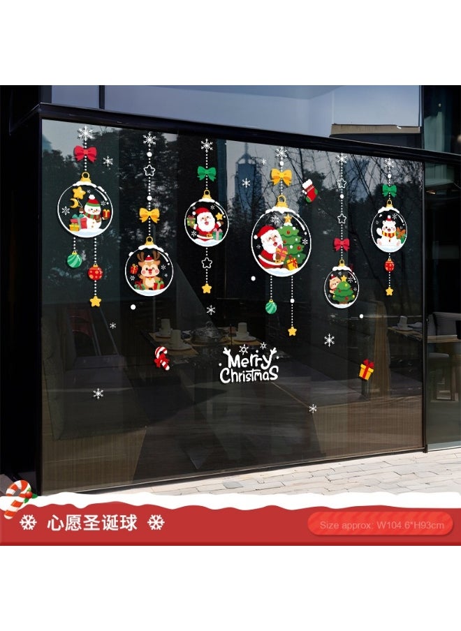 2025 Christmas Static Glass Door Stickers - Santa Claus Window Decorations