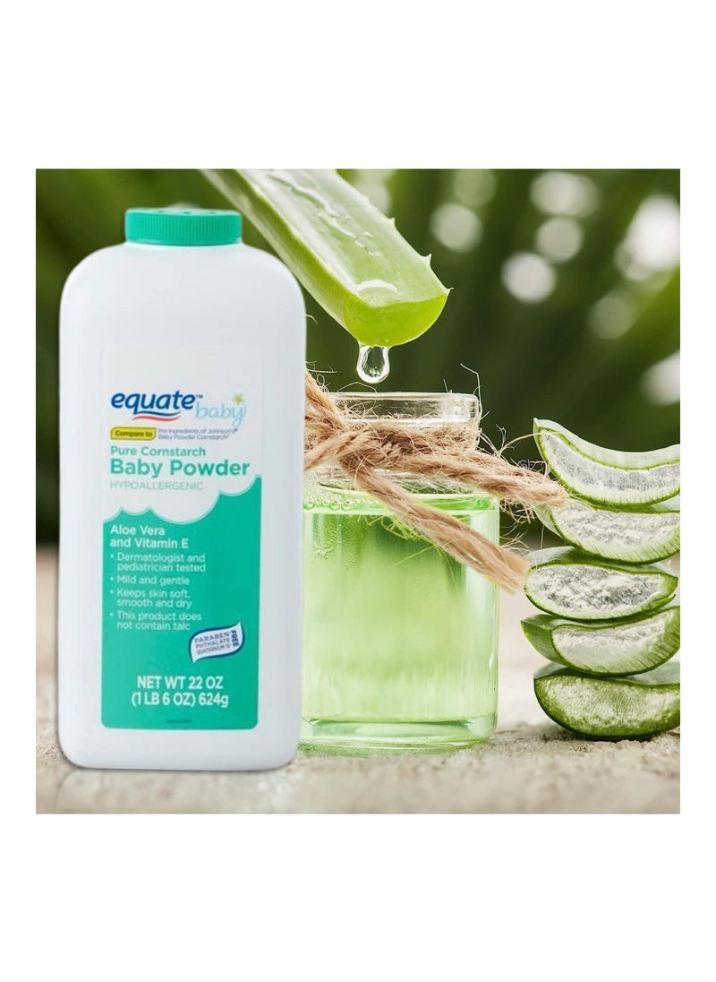 Pack Of 2 Baby Powder With Aloe And Vitamin E, 22Oz