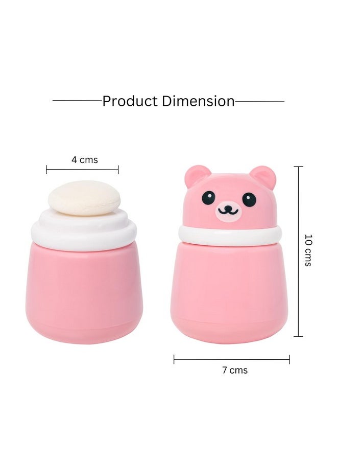 Portable Baby Skin Care Baby Powder Puff With Box Holder Container For New Born & Kids For Baby Face & Body (Pink & Blue)