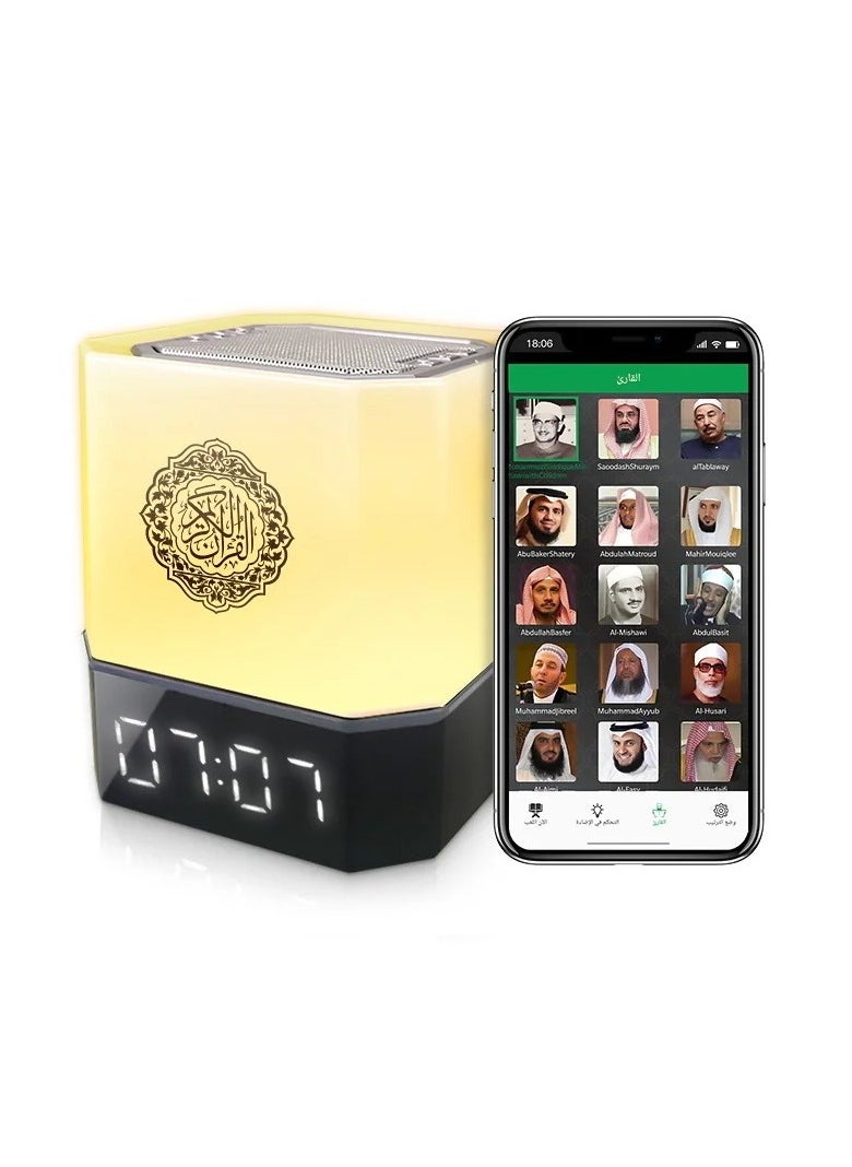 Quran Speaker Digital Clock with Quran Recitation Translation Bluetooth Speaker Wireless Remote LED Night Light