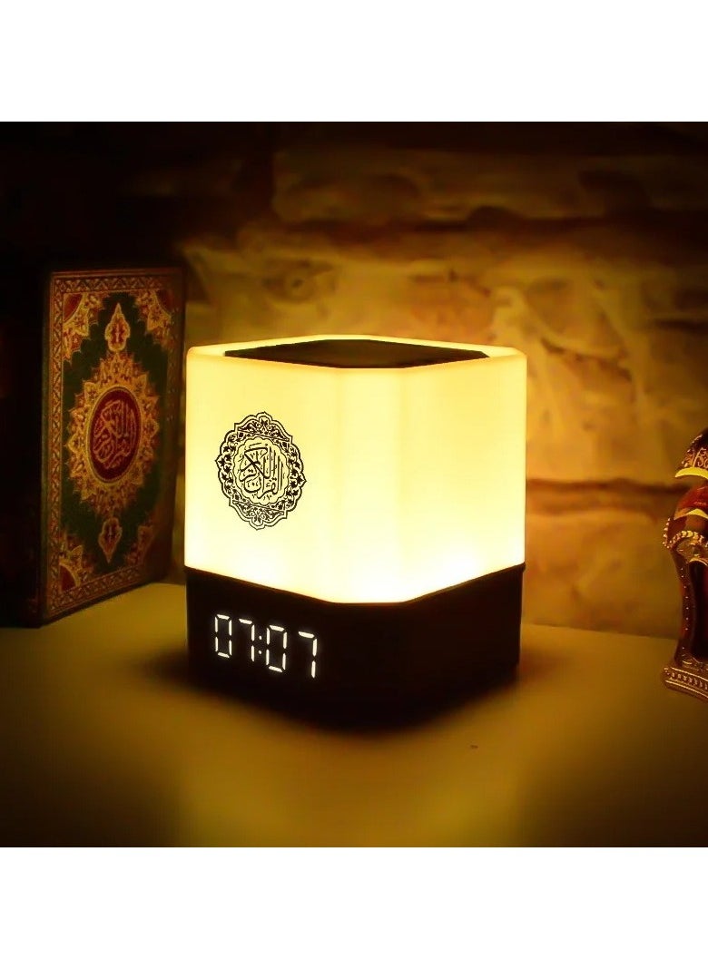 Quran Speaker Digital Clock with Quran Recitation Translation Bluetooth Speaker Wireless Remote LED Night Light