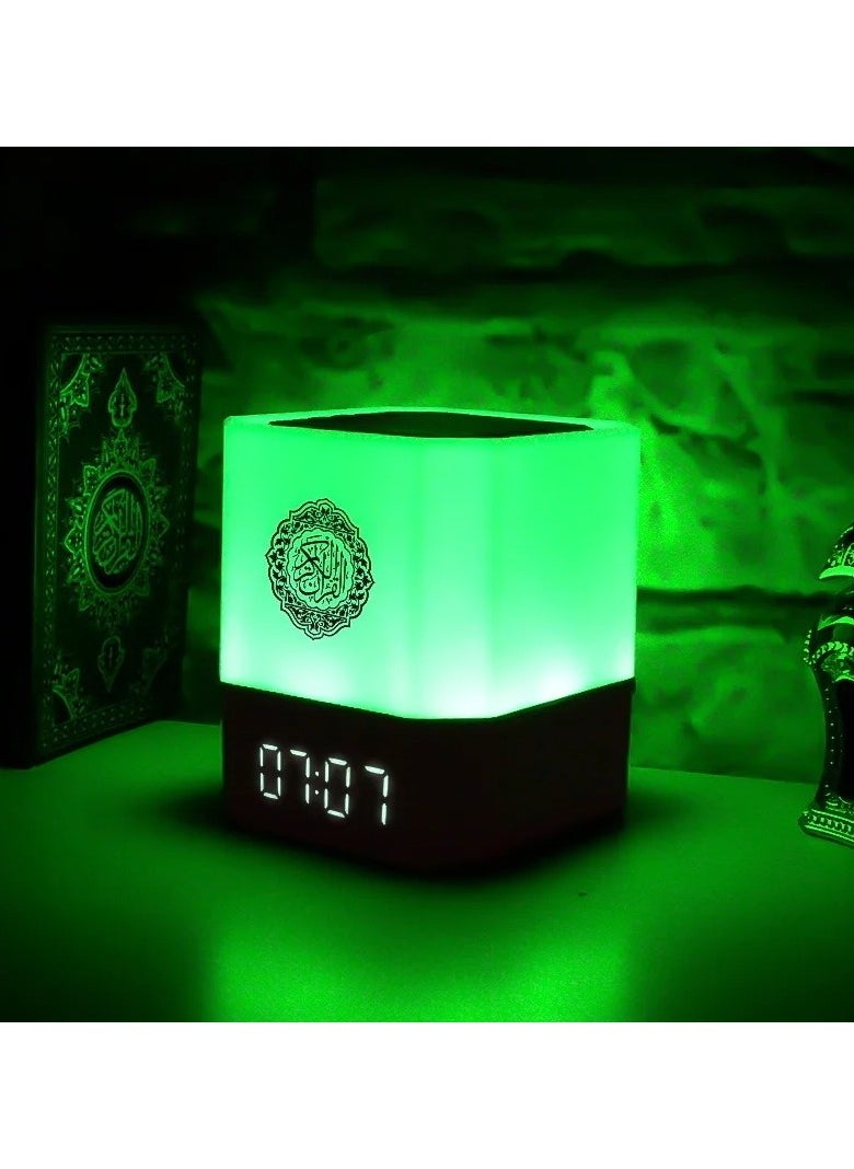 Quran Speaker Digital Clock with Quran Recitation Translation Bluetooth Speaker Wireless Remote LED Night Light