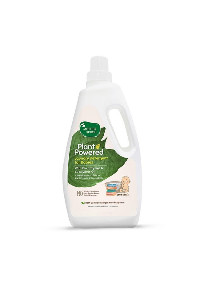 Plant Powered Baby Laundry Liquid Detergent With Bio - Enzymes And Eucalyptus Oil | Without Dyes & Optical Brighteners -1 Litre