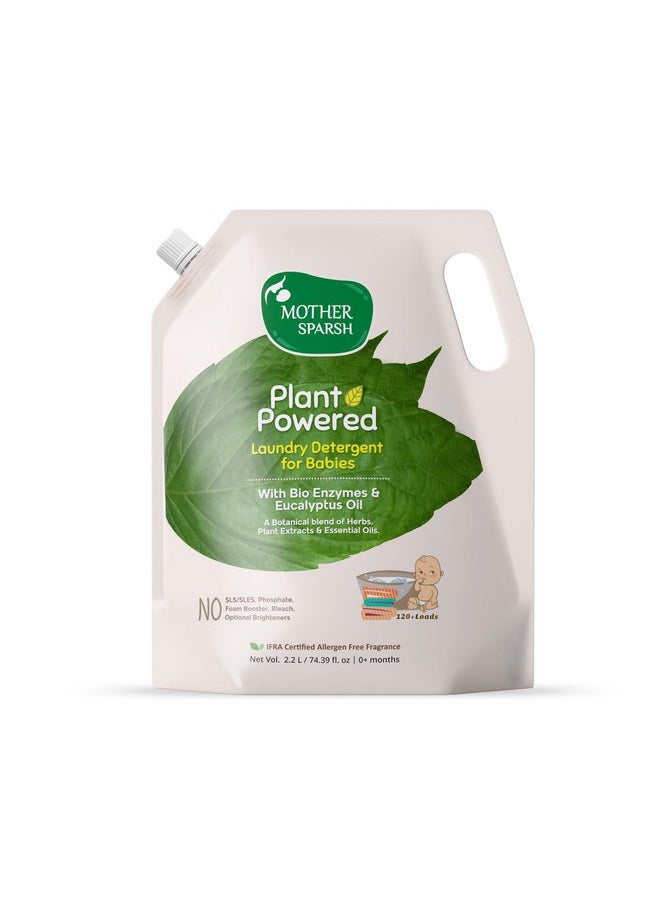 Plant Powered Baby Laundry Liquid Detergent (2.2 Litres) With Bio - Enzymes And Eucalyptus Oil | Natural Baby Detergent Without Dyes & Optical Brighteners