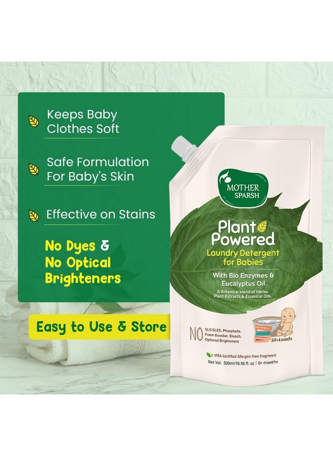 Baby Laundry Liquid Detergent- 500Ml X 3 (Powered By Plants) With Bio-Enzymes And Eucalyptus Oil