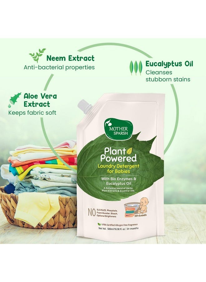 Baby Laundry Liquid Detergent- 500Ml X 3 (Powered By Plants) With Bio-Enzymes And Eucalyptus Oil