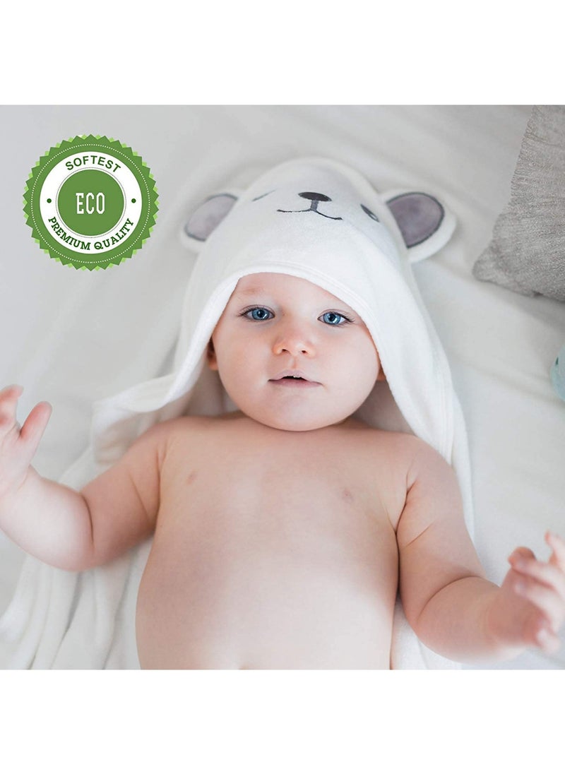 Bamboo Hooded Baby Towel Soft Bath Towel With Bear Ears For Natural Baby Stuff Baby Bath Shower Gifts For Boy And Girl Bear 30 X 30 Inch