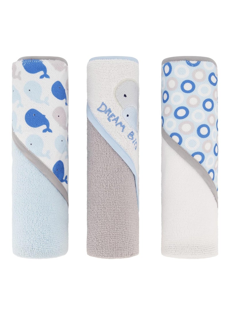 Pack Of 3 Hooded Towels For Baby Boy