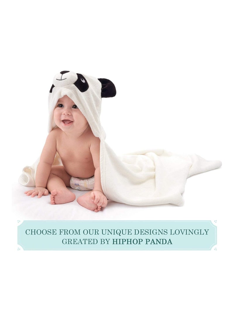 X - Large Hooded Baby Towel - Rayon Made From Bamboo For Boy And Girl (Panda, 37.5 X 37.5 Inch)