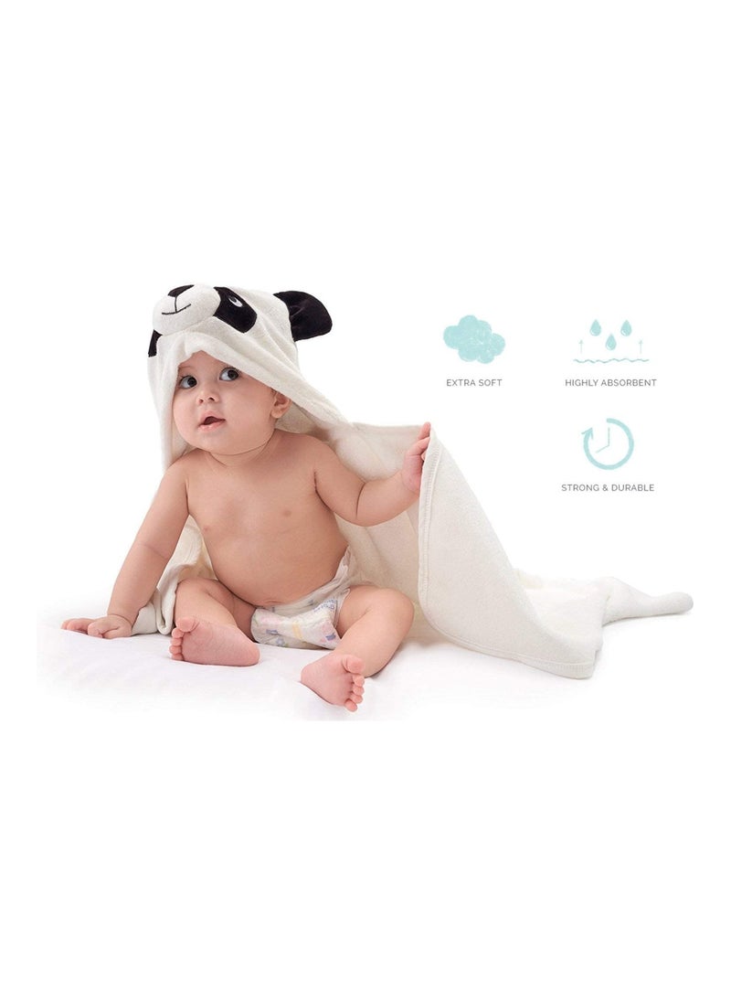 X - Large Hooded Baby Towel - Rayon Made From Bamboo For Boy And Girl (Panda, 37.5 X 37.5 Inch)