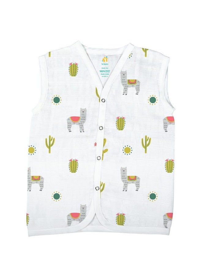 Button Type 100% Organic Muslin Jhabla (Medium (3-6 Months), Multicolor 1)