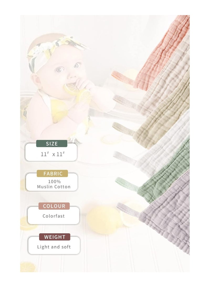 Pack Of 6 Unisex Baby Muslin Washcloths