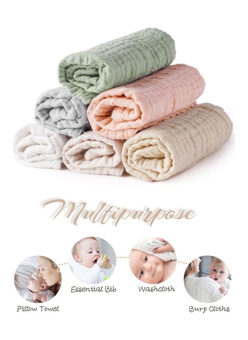 Pack Of 6 Unisex Baby Muslin Washcloths