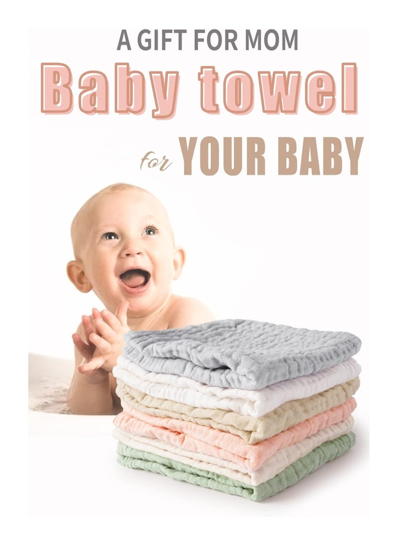 Pack Of 6 Unisex Baby Muslin Washcloths