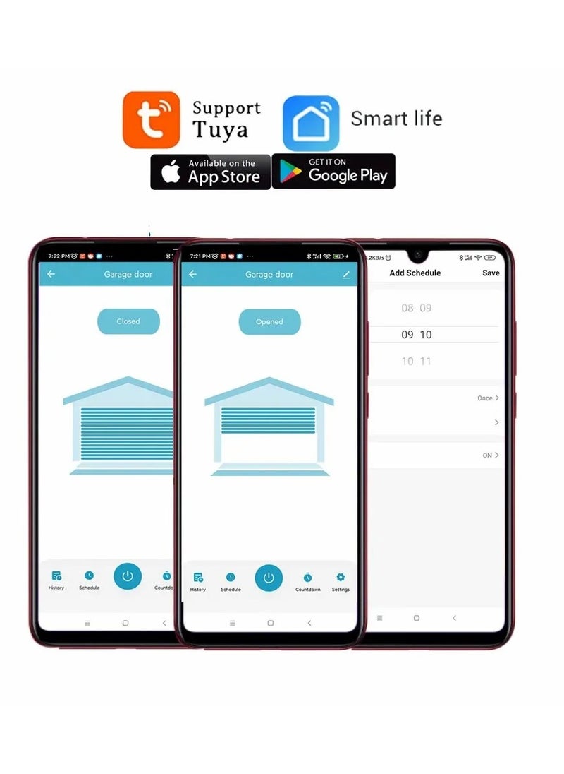 WiFi intelligent switch,garage door opener controller Garage Door Switch Controller Remote Control Graffiti Voice Control works with Alexa echo Google home smartlife Tuya application control without hub
