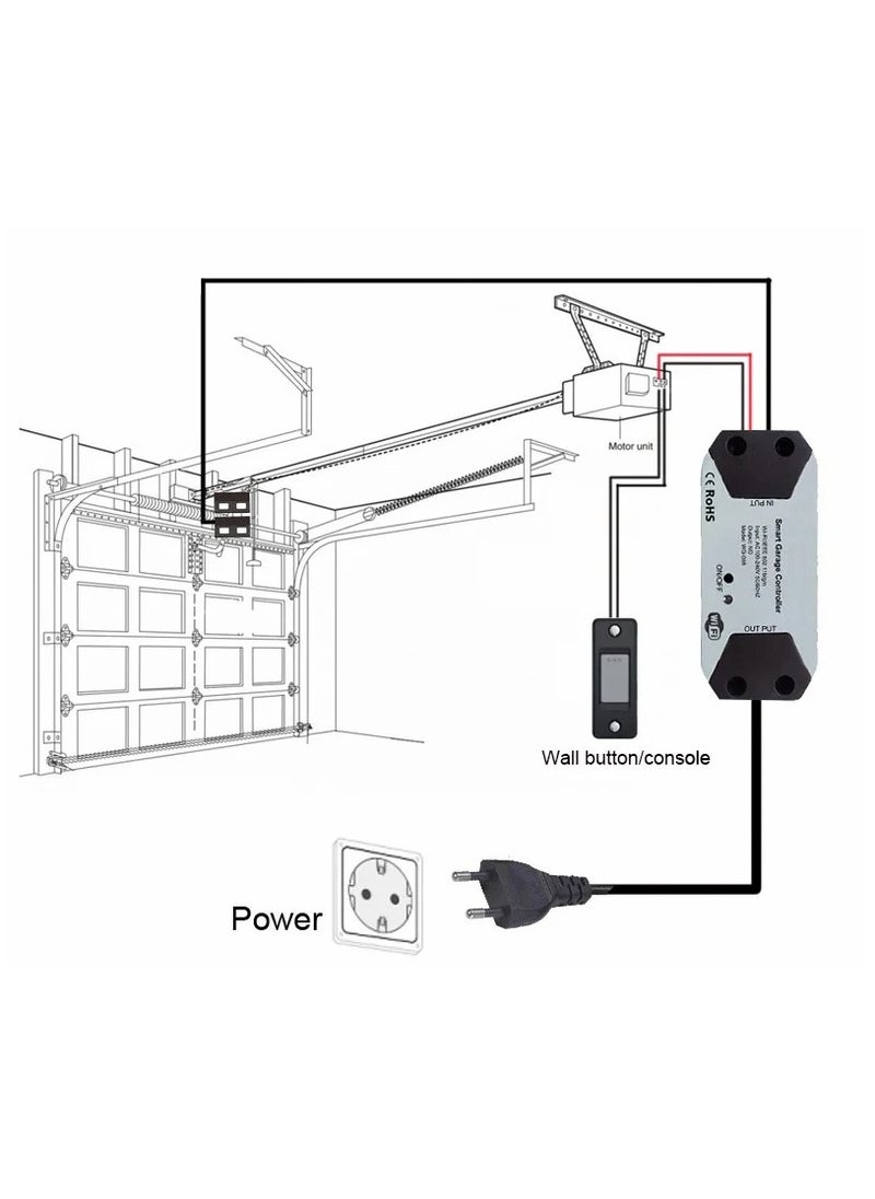 WiFi intelligent switch,garage door opener controller Garage Door Switch Controller Remote Control Graffiti Voice Control works with Alexa echo Google home smartlife Tuya application control without hub