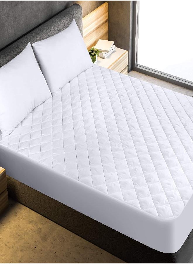 Utopia Bedding Quilted Fitted Mattress Pad (King) - Elastic Fitted Mattress Protector - Mattress Cover Stretches up to 16 Inches Deep - Machine Washable Mattress Topper