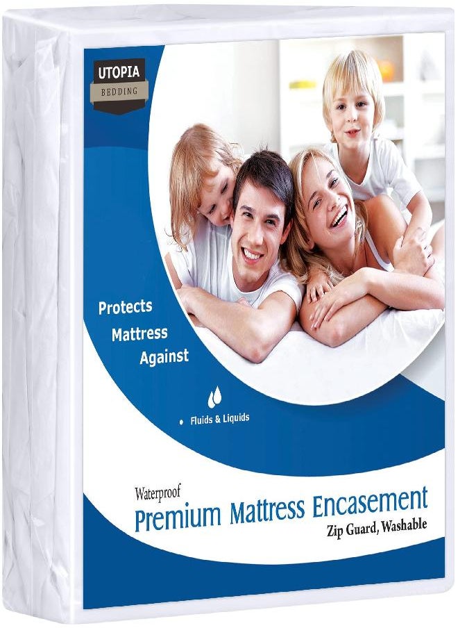 Utopia Bedding Premium Zippered Mattress Encasement (Fits 12 Inches Mattress, Twin XL) - Waterproof and Bed Bug Proof Mattress Protector - Six-Sided Mattress Cover