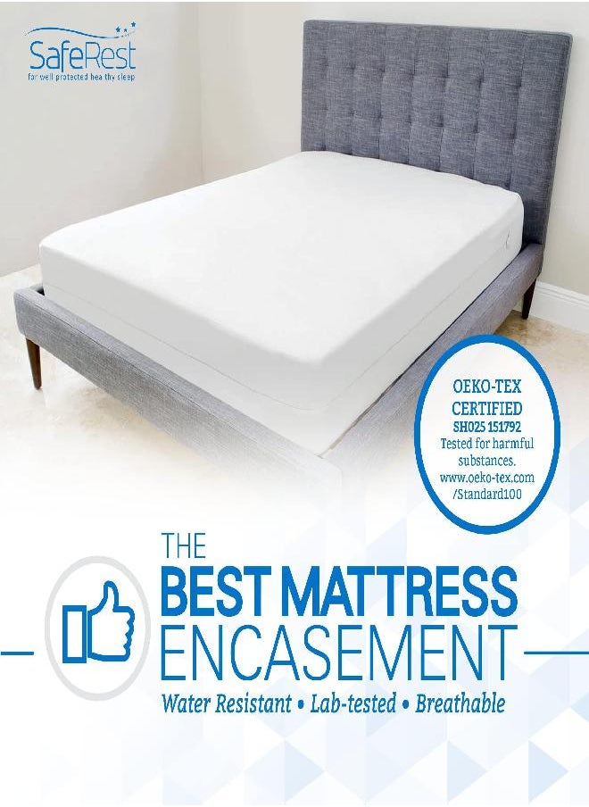 SafeRest Zippered Mattress Protector - Premium 9-12 Inch Waterproof Mattress Cover for Bed - Breathable & Noiseless Washable Mattress Encasement - Full