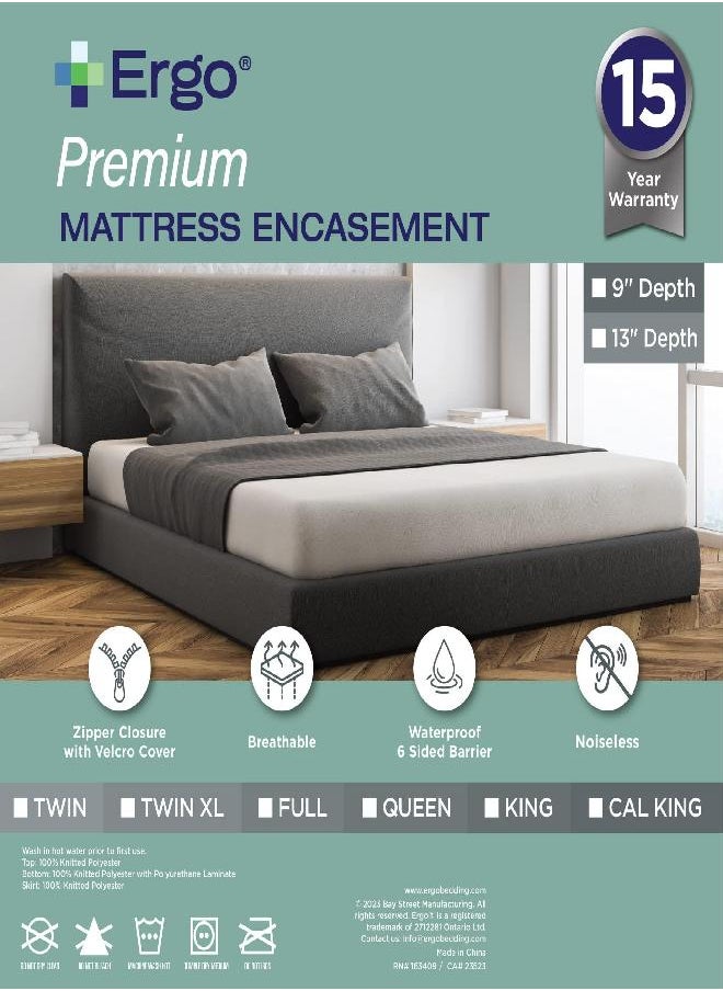 Casper Sleep Waterproof Mattress Protector, Twin, White