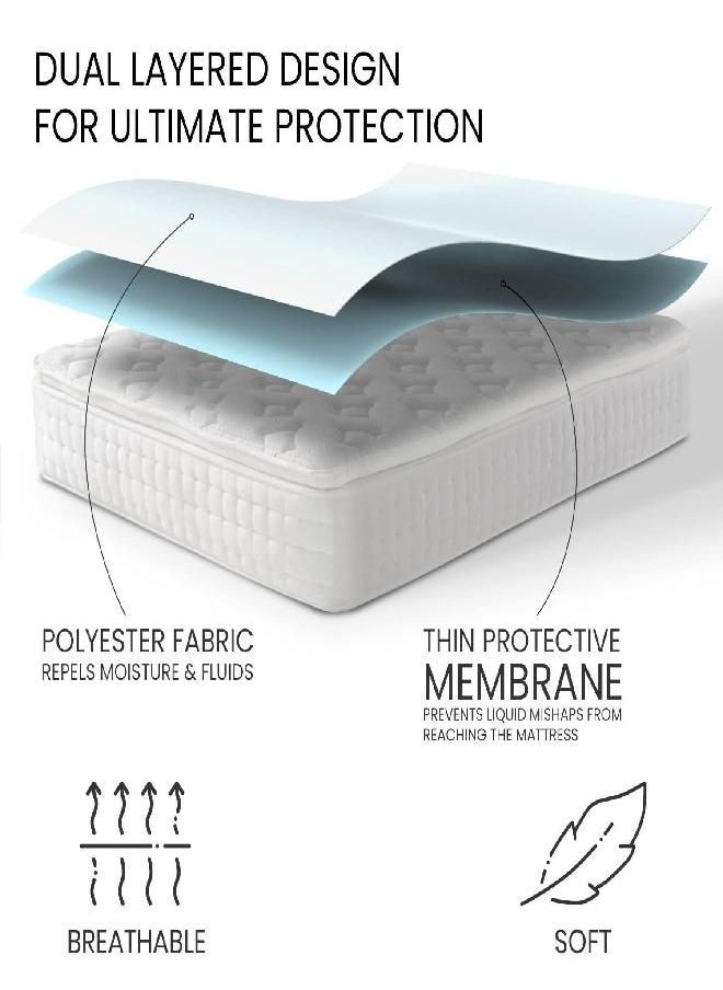 King Size Mattress Protector by Everlasting Comfort - 100% Waterproof Bed Protector, Noiseless, Silent, Snug Fit Up to 18