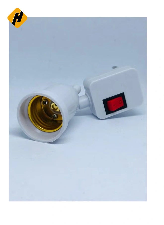 Plug in Light Socket Adapter with On/Off Switch, flexible neck Extension Lamp Bulb Holder Converter for night light Bedside lamp wall lamp bases