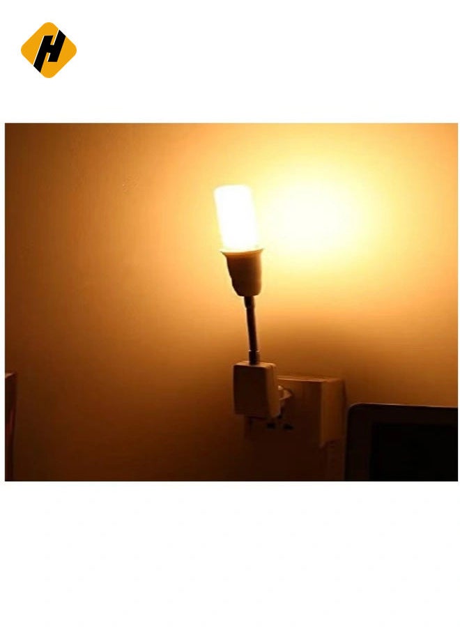 Plug in Light Socket Adapter with On/Off Switch, flexible neck Extension Lamp Bulb Holder Converter for night light Bedside lamp wall lamp bases