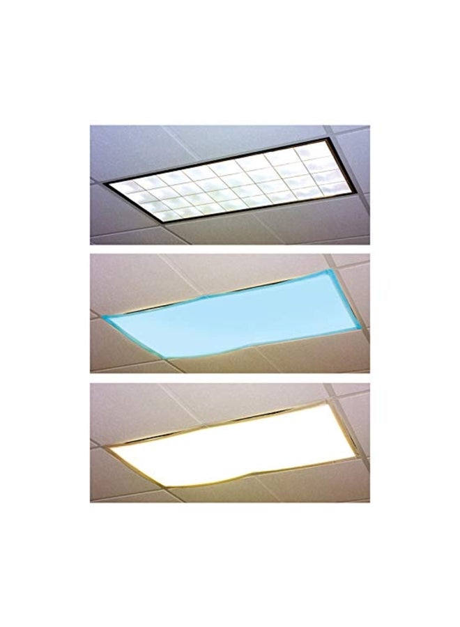 4-Piece Insights Fluorescent Light Filter Tranquil Blue 6x6x2.8inch