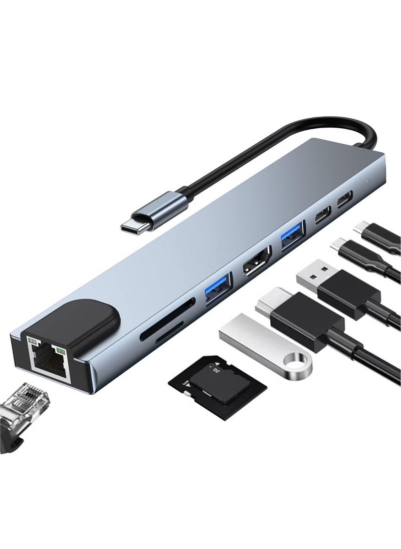 8-in-1 USB C Docking Station – Multiport Adapter with 4K HDMI, Power Delivery & More