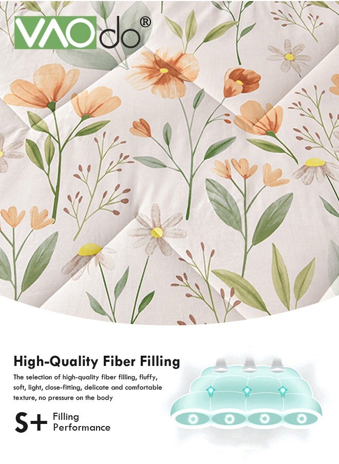 Queen Size Quilt  Overall washable Soft Blanket  Washed Cotton Material Bed Quilt Soft and Breathable Lightweight for Spring Summer Autumn Air-conditioned Room Summer Quilt