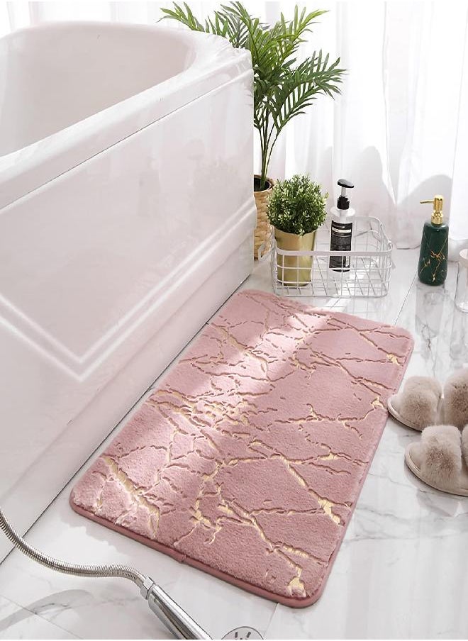 Eanpet Marble Bathroom Rugs Nonslip Pink Bathroom Mats Ultra Soft Washable Bath Mats for Bathroom Floor Mats Carpet Water Absorbent Shower Rug Decoration for Kitchen Bedroom Living Room