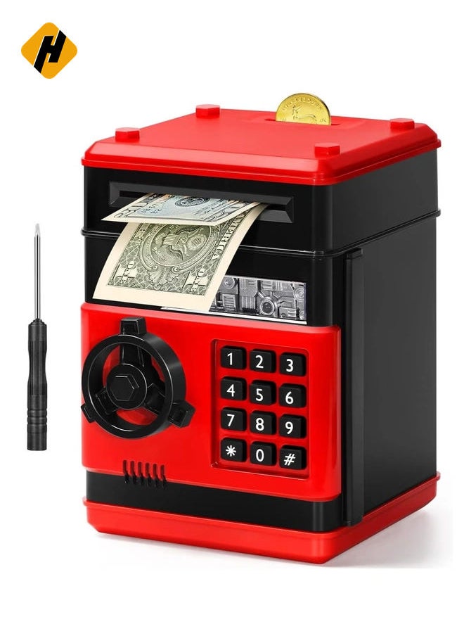 Electronic Piggy Bank for Kids, Money Bank with Password/Cute Mini ATM Piggy Bank Can, Auto Scroll Cash Safe Box, Great and Practical Birthday Gifts for Boys & Girls