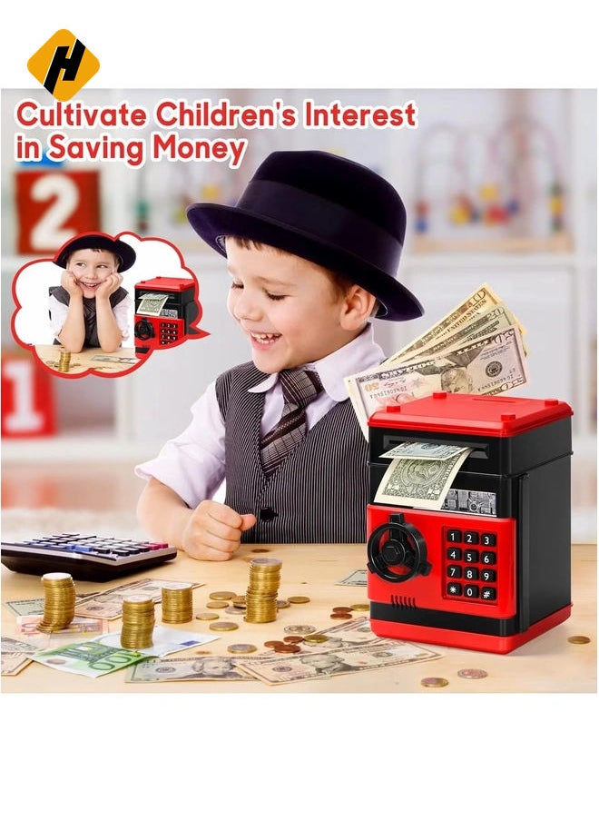 Electronic Piggy Bank for Kids, Money Bank with Password/Cute Mini ATM Piggy Bank Can, Auto Scroll Cash Safe Box, Great and Practical Birthday Gifts for Boys & Girls