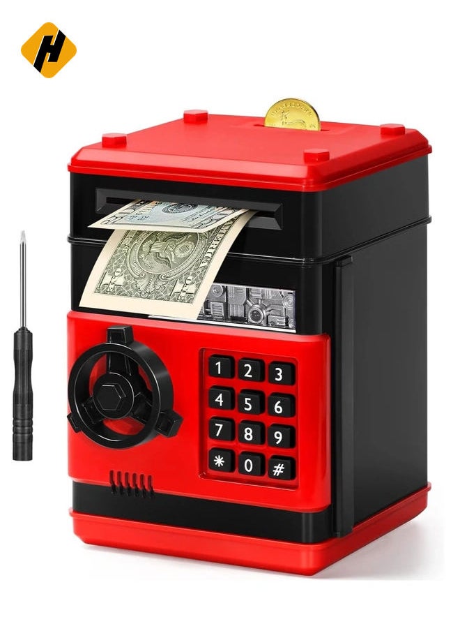 Electronic Piggy Bank for Kids, Money Bank with Password/Cute Mini ATM Piggy Bank Can, Auto Scroll Cash Safe Box, Great and Practical Birthday Gifts for Boys & Girls