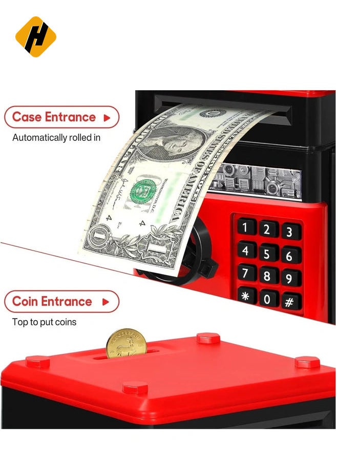 Electronic Piggy Bank for Kids, Money Bank with Password/Cute Mini ATM Piggy Bank Can, Auto Scroll Cash Safe Box, Great and Practical Birthday Gifts for Boys & Girls