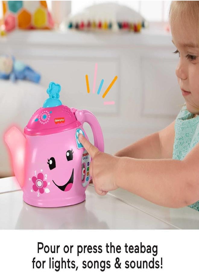 Fisher-Price Laugh & Learn Toddler Learning Toy Sweet Manners Tea Set With Smart Stages For Pretend Play Ages 18+ Months