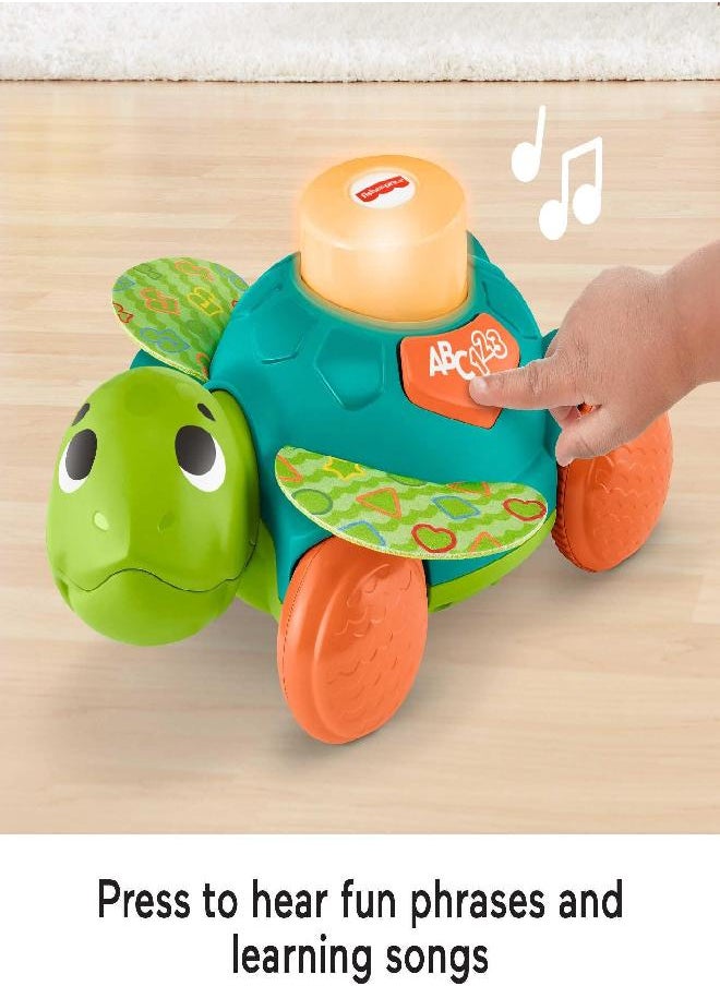 Fisher-Price Linkimals Baby & Toddler Toy Sit-To-Crawl Sea Turtle With Interactive Lights Music And Rolling Motion For Ages 9+ Months