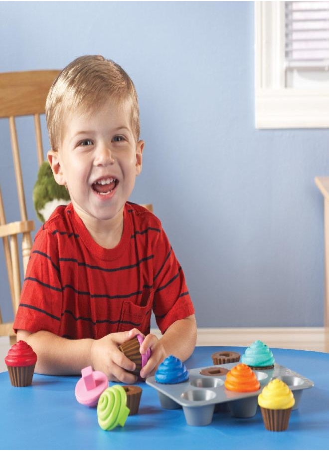 Learning Resources Smart Snacks Shape Sorting Cupcakes,17 Pieces, Ages 18 Months+, Fine Motor, Color & Shape Recognition