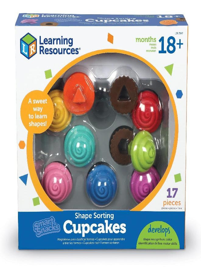 Learning Resources Smart Snacks Shape Sorting Cupcakes,17 Pieces, Ages 18 Months+, Fine Motor, Color & Shape Recognition