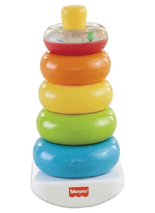 Fisher-Price Infant Gift Set with Baby's First Blocks (10 Shapes) and Rock-A-Stack Ring Stacking Toy for Ages 6+ Months [Amazon Exclusive]