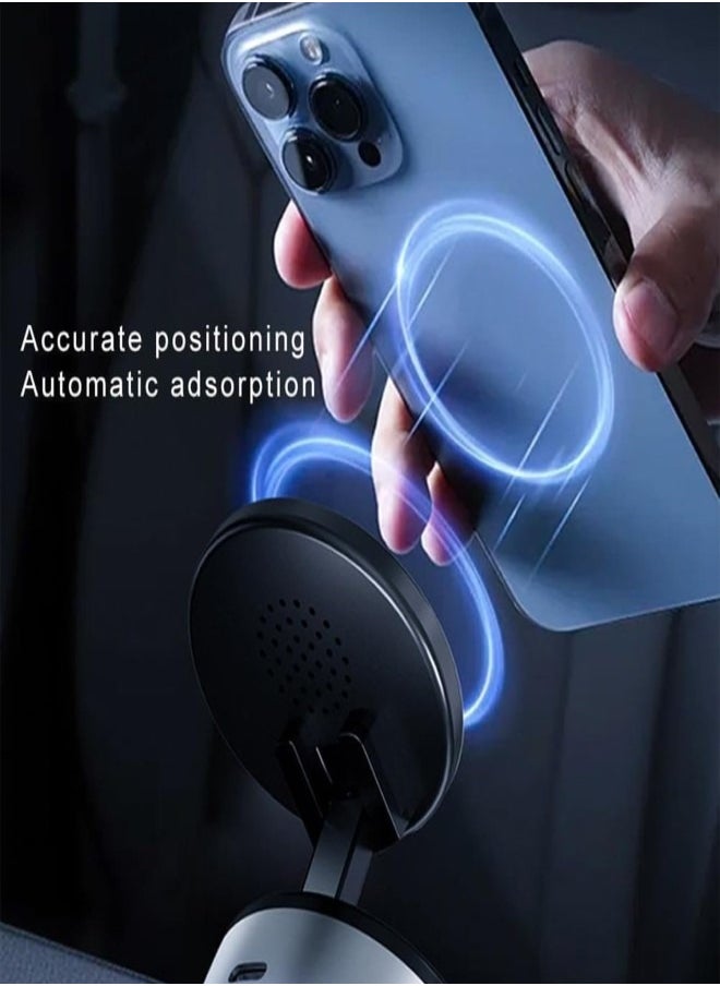 Car Phone Holder Vacuum Magnetic Play Car Phone Holder Hands-Free Shower Phone Holder, 360° Rotation Electric Suction Cup Magnetic Phone Holder for All Smooth Surface